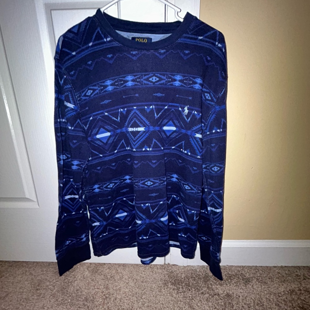 Polo by Ralph Lauren Men's Navy Geometric Sweater